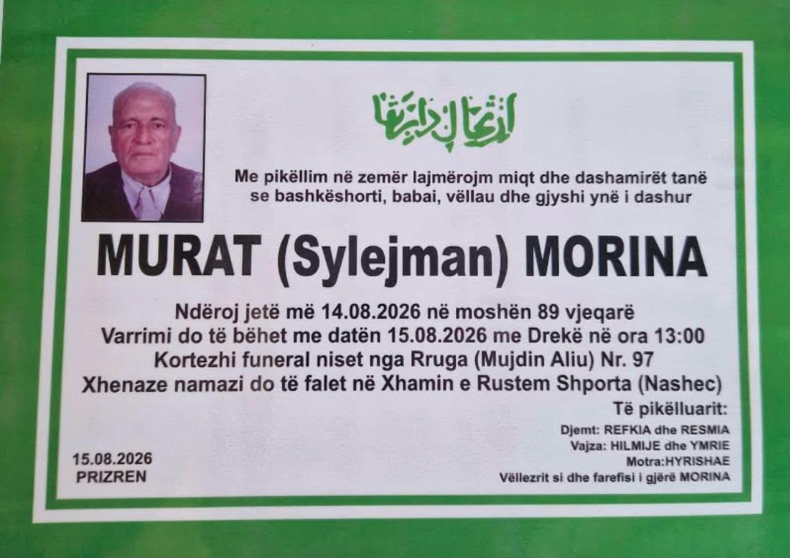 Njoftim për vdekjen