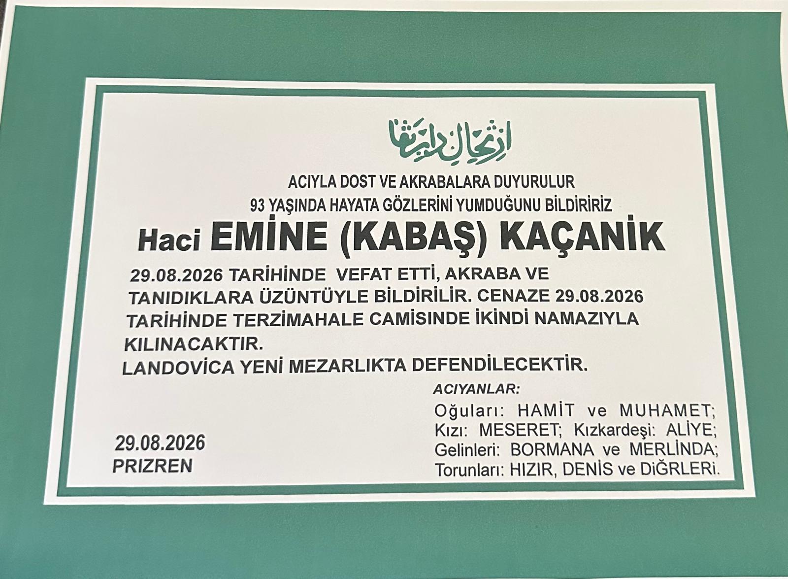 Emine Salih Kaçanik